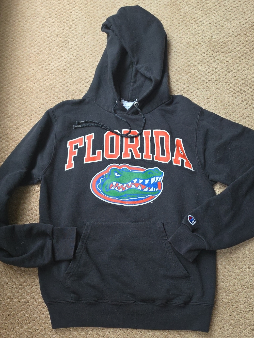 Champion Black Florida Gators Pullover Hoodie with Orange Lettering, Youth XS